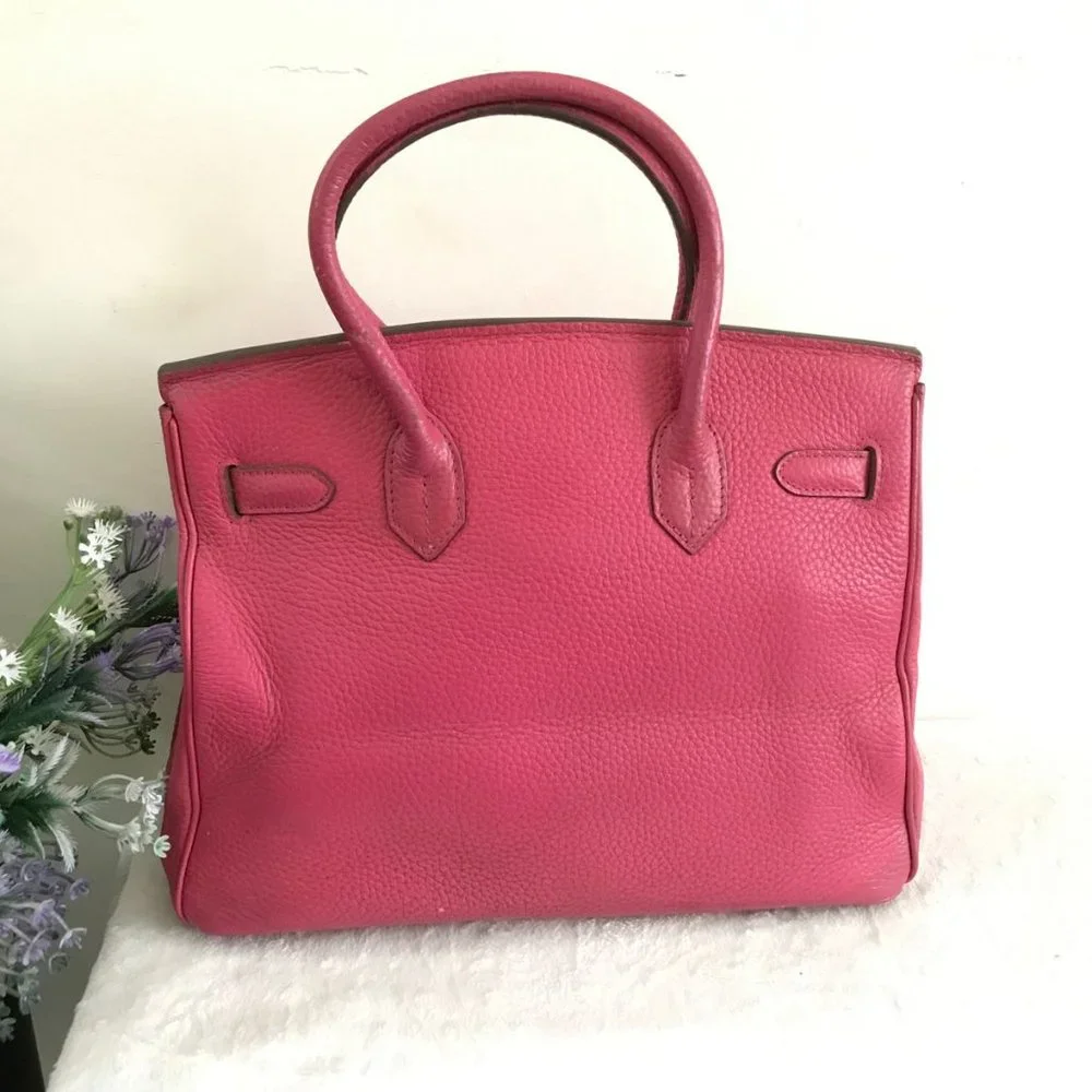 Hermes Birkin Handbag Rose Pourpre Togo With Gold Hardware 32 Pink - Picture 3 of 12